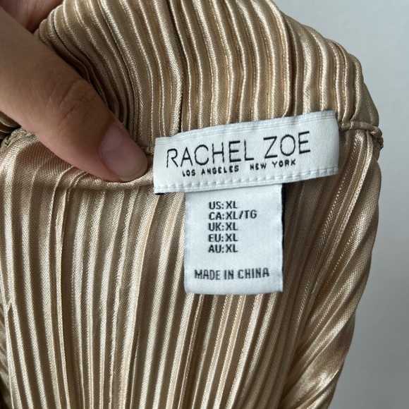 Rachel Zoe Plisse Pleated Long Sleeve Blouse XL - Picture 6 of 8